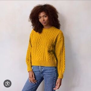 Mossimo Supply Co. Women's Yellow Cable Knit Sweater